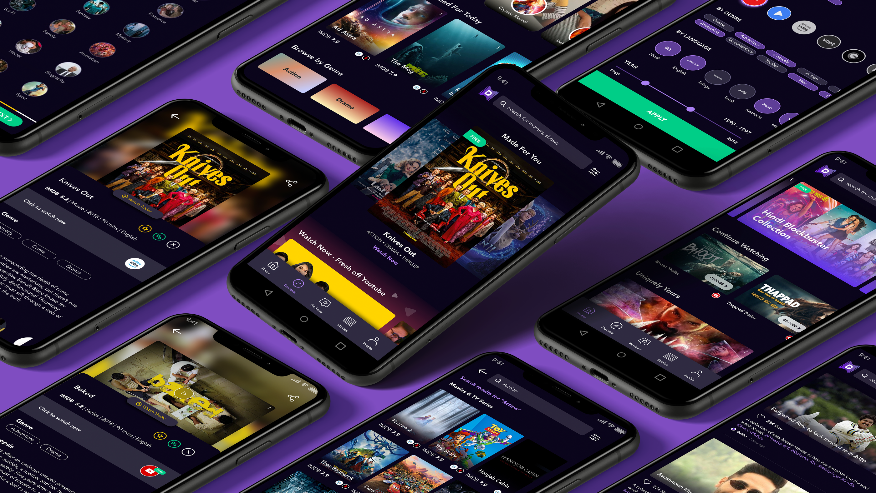 Dekho app screens